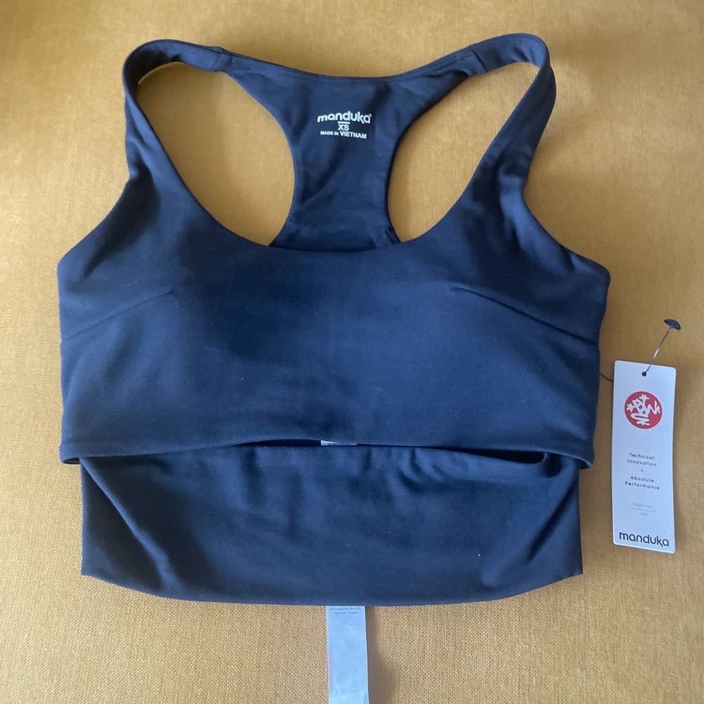 Manduka black sports bra. Size XS.